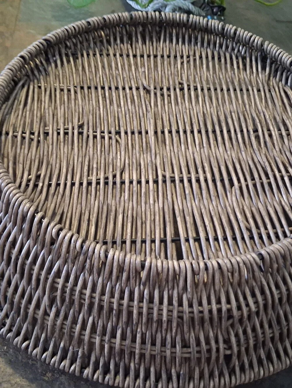 Woven Round Decorative Basket in Grey-Brown